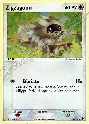 079 / 109 Zigzagoon comune foil reverse (IT)  -PLAYED-