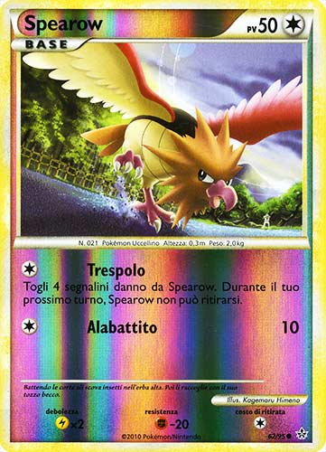 62 / 95 Spearow comune foil reverse (IT) -NEAR MINT-