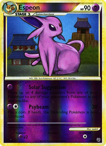 02 / 90 Espeon rara foil reverse (EN) -NEAR MINT-