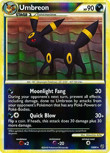 10 / 90 Umbreon rara foil reverse (EN) -NEAR MINT-