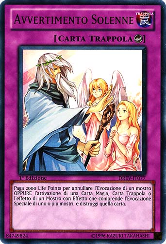 DREV-IT077 Avvertimento Solenne ultra rara 1a Edizione (IT) -NEAR MINT-