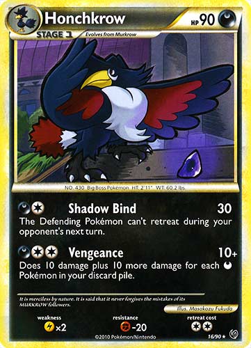 16 / 90 Honchkrow rara (EN) -NEAR MINT-