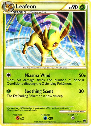 17 / 90 Leafeon rara (EN) -NEAR MINT-