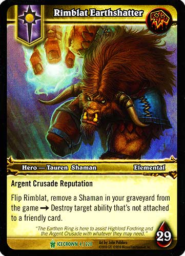 ICECROWN 004 / 220 Rimblat Earthshatter non comune -NEAR MINT-