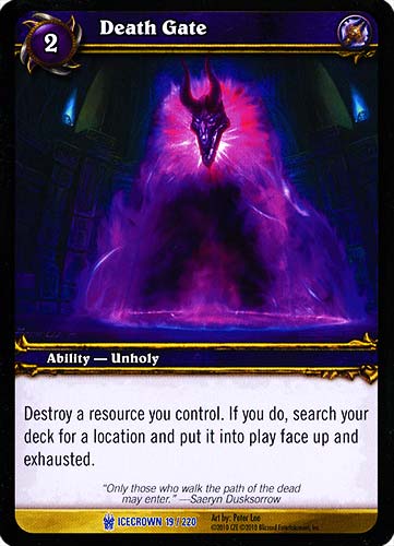 ICECROWN 019 / 220 Death Gate rara -NEAR MINT-
