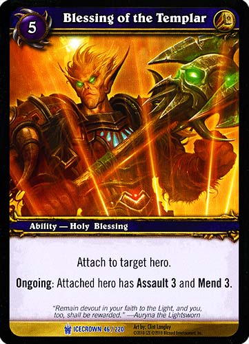 ICECROWN 046 / 220 Blessing of the Templar rara -NEAR MINT-