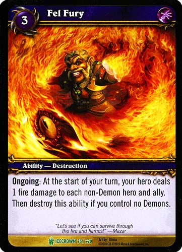 ICECROWN 076 / 220 Fel Fury non comune -NEAR MINT-