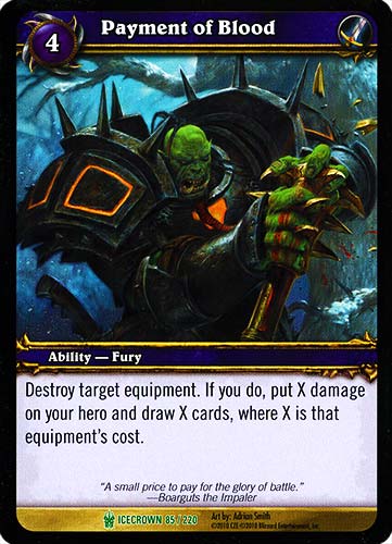 ICECROWN 085 / 220 Payment of Blood non comune -NEAR MINT-