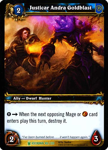 ICECROWN 105 / 220 Justicar Andra Goldblast non comune -NEAR MINT-