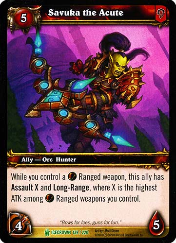 ICECROWN 139 / 220 Savuka the Acute non comune -NEAR MINT-