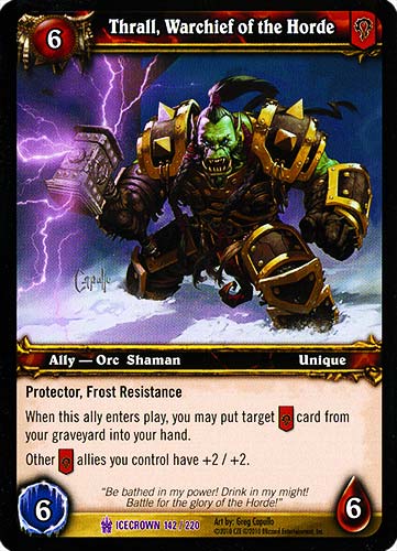 ICECROWN 142 / 220 Thrall, Warchief of the Horde epica -NEAR MINT-