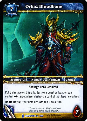 ICECROWN 154 / 220 Orbaz Bloodbane rara -NEAR MINT-