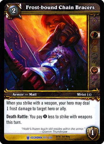 ICECROWN 171 / 220 Frost-bound Chain Bracers rara -NEAR MINT-