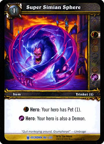 ICECROWN 186 / 220 Super Simian Sphere rara -NEAR MINT-