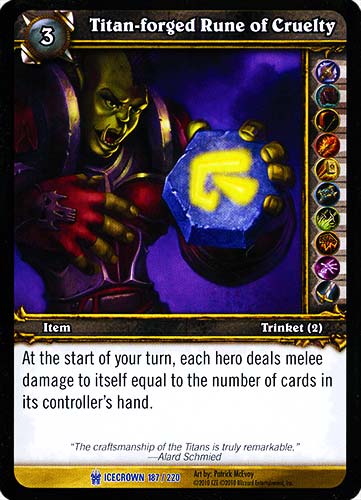 ICECROWN 187 / 220 Titan-forged Rune of Cruelty rara -NEAR MINT-