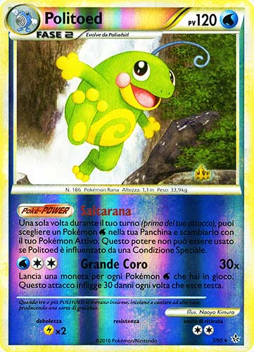07 / 95 Politoed rara foil reverse (IT)  -PLAYED-
