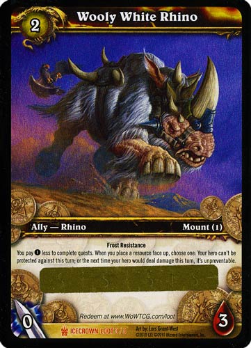 ICECROWN LOOT 3 / 3 Wooly White Rhino leggendaria -NEAR MINT-