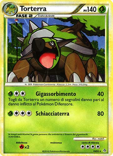 10 / 95 Torterra rara foil (IT) -PLAYED-