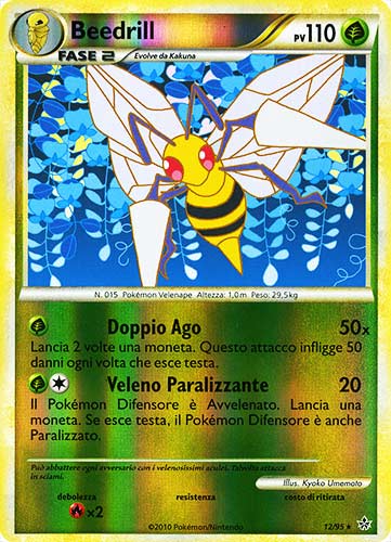12 / 95 Beedrill rara foil reverse (IT)  -PLAYED-