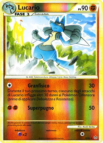 19 / 95 Lucario rara foil reverse (IT) -NEAR MINT-