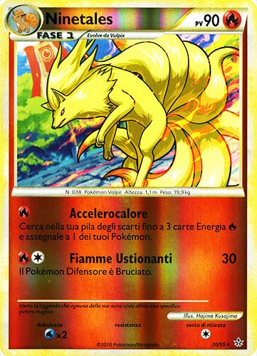 20 / 95 Ninetales rara foil reverse (IT) -NEAR MINT-