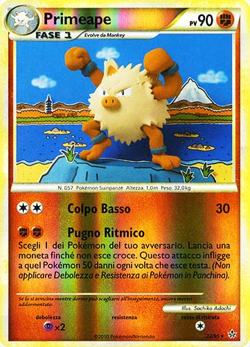 22 / 95 Primeape rara foil reverse (IT) -NEAR MINT-