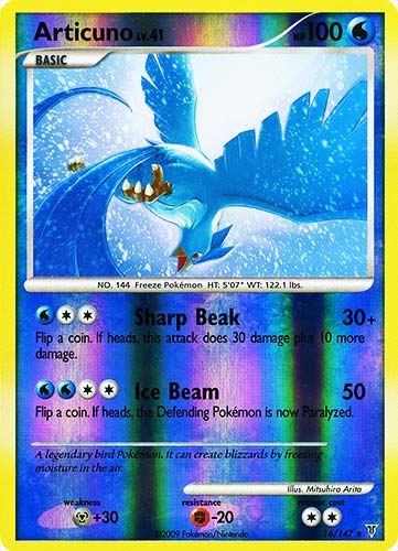 016 / 147 Articuno LV.41 rara foil reverse (EN) -NEAR MINT-