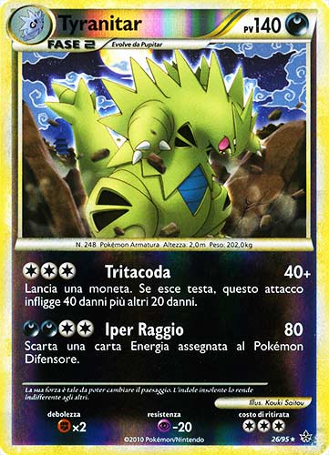 26 / 95 Tyranitar rara foil reverse (IT) -NEAR MINT-