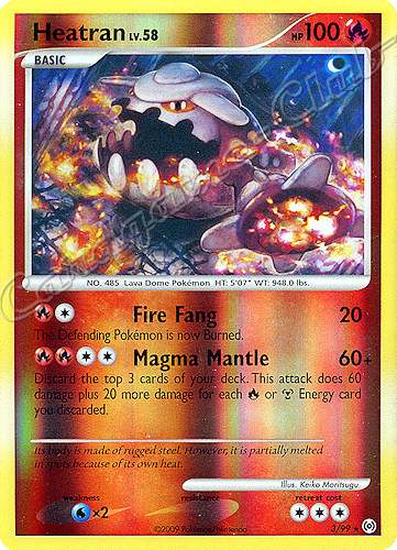 03 / 99 Heatran LV.58 rara foil reverse (EN) -NEAR MINT-
