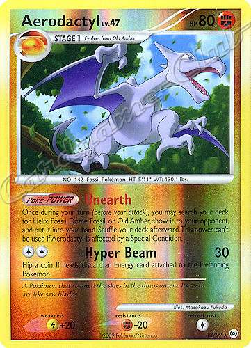 13 / 99 Aerodactyl LV.47 rara foil reverse (EN) -NEAR MINT-