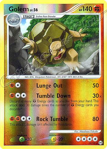 19 / 99 Golem LV.56 rara foil reverse (EN) -NEAR MINT-