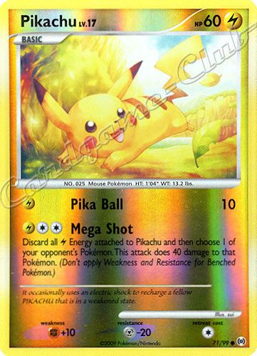 71 / 99 Pikachu LV.17 comune foil reverse (EN) -NEAR MINT-