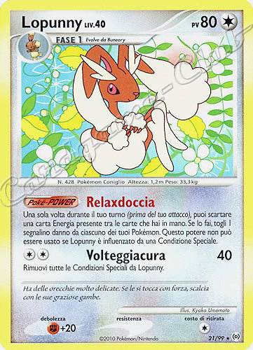 21 / 99 Lopunny LIV.40 rara (IT) -NEAR MINT-