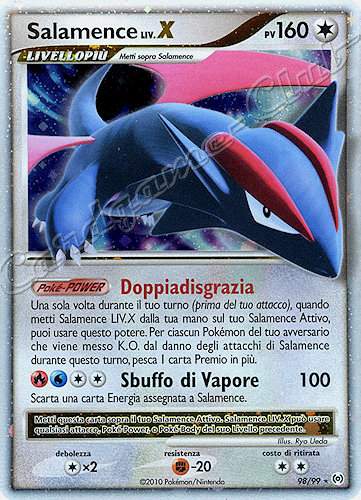 98 / 99 Salamence LIV.X rara livello X foil (IT) -NEAR MINT-