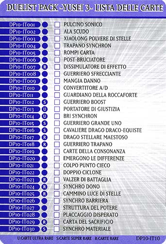 DP10-IT10 Yusei 3 Lista delle Carte comune (IT) -NEAR MINT-
