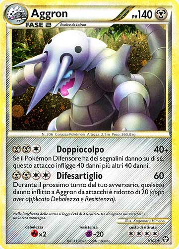 001 / 102 Aggron rara foil (IT) -NEAR MINT-
