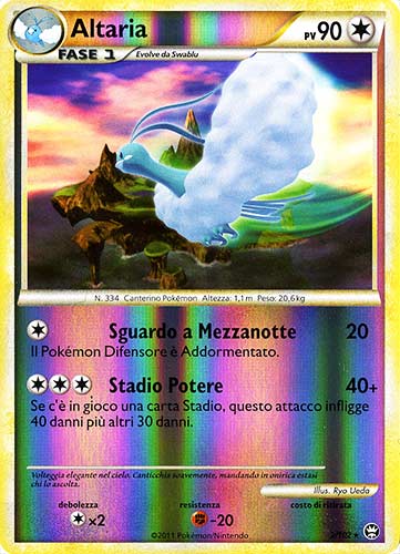 002 / 102 Altaria rara foil reverse (IT) -NEAR MINT-