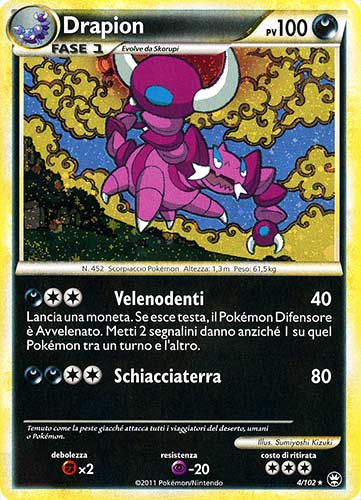 004 / 102 Drapion rara foil (IT) -NEAR MINT-