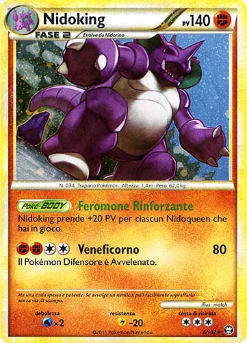 006 / 102 Nidoking rara foil (IT) -NEAR MINT-