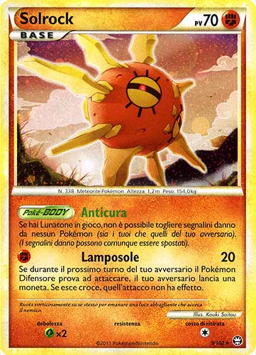 009 / 102 Solrock rara foil (IT) -NEAR MINT-