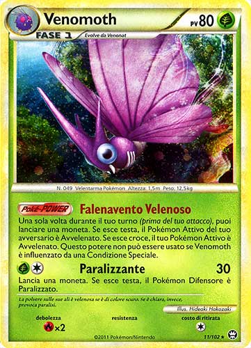011 / 102 Venomoth rara foil (IT) -NEAR MINT-