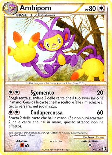 013 / 102 Ambipom rara (IT) -NEAR MINT-