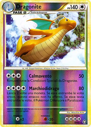 018 / 102 Dragonite rara foil reverse (IT) -NEAR MINT-