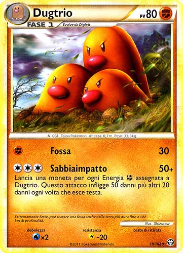019 / 102 Dugtrio rara (IT) -NEAR MINT-