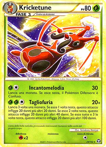 024 / 102 Kricketune rara (IT) -NEAR MINT-