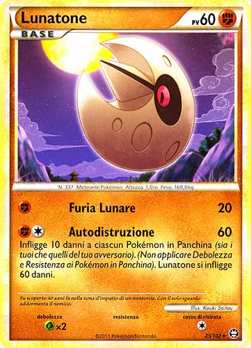 025 / 102 Lunatone rara (IT) -NEAR MINT-