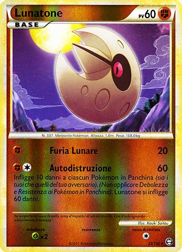 025 / 102 Lunatone rara foil reverse (IT) -NEAR MINT-