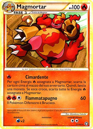 027 / 102 Magmortar rara (IT) -NEAR MINT-