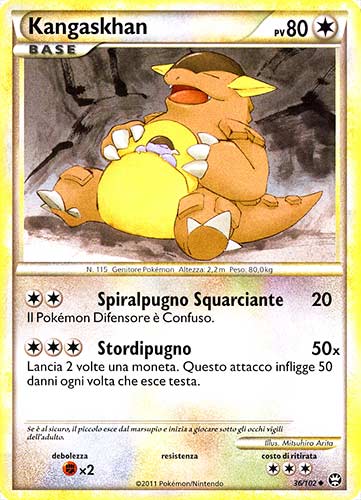 036 / 102 Kangaskhan non comune (IT) -NEAR MINT-
