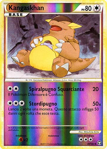 036 / 102 Kangaskhan non comune foil reverse (IT)  -PLAYED-